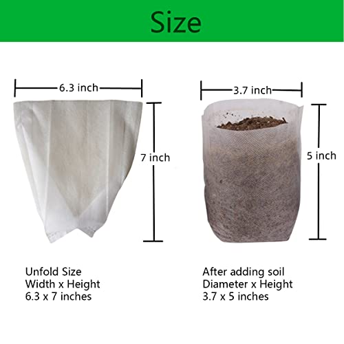 gardtree 1/4 Gallon 200PCS 6.3×7 Inch Breathable Plant Grow Bags - Non-Woven Plant Nursery Bags for Seed Starting, Indoor/Outdoor Vegetables, Herbs & Flowers | Easy Transplant, Space Saving - color: White, size: 6.3"x7"/200PCS
