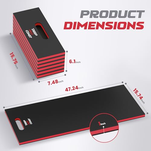 Folding Kneeling Pad, 47 x 15.8 Inch - color: Red