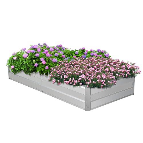 Galvanized Raised Garden Bed Kit, 5.6x3x1FT Metal Raised Garden Beds for Vegetables - size: 5.6*3*1FT