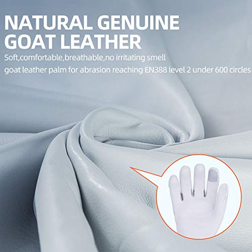 Vgo... 1-Pair Natural Genuine Goatskin Leather Gardening Gloves, Long Cuff Protection, High Dexterity Grip Gloves (Size M, White, GA9658-W) - color: 1 Pair - White, size: Women's Medium