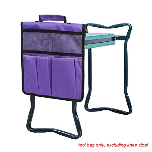 Garden Pouch Foldable Portable Garden Kneeler, Bench Kneeling Bag, Seat Storage Tote Hanging Organizer, Gardening Tools Storage Stool Multiple Storage Pouch (Purple), - color: Purple