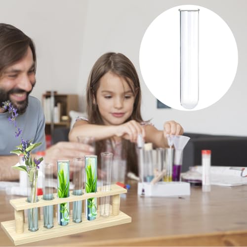 16 Pcs Clear Test Tubes for Plant Propagation 30ml Large Glass Test Tube Bottom Propagation Tubes Hydroponic Test Tube for Hydroponic Flowers Home Offce Desktop Decoration - size: Glass