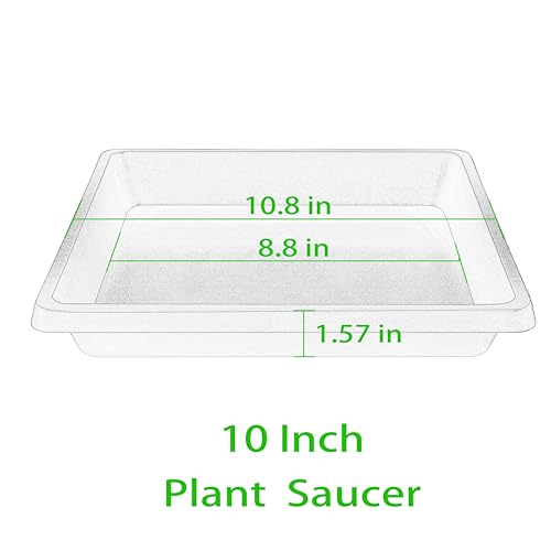 Square Plant Saucer 10 Inch 4 Pack 6 8 12 14 16 18 20 inch, Plant Drip Trays and Flower Pot Saucers, Plant Trays for Indoors No Holes, Plant Drainage Tray Saucers for Potted Plants - color: Black, size: 10"(4Pack)