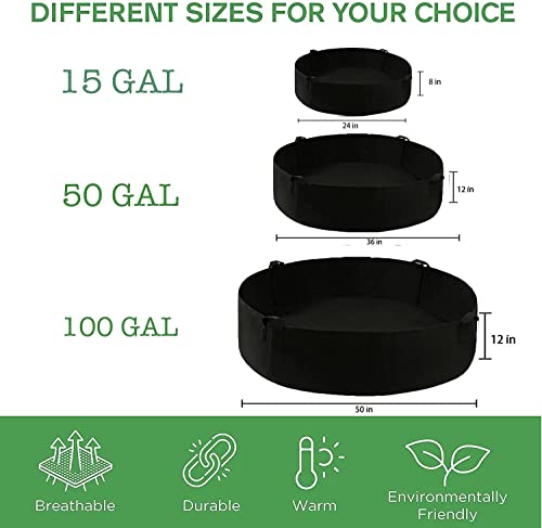 ZtohPyo 2-Pack 50 Gallon Plant Grow Bags, Large Fabric Raised Garden Bed with Handles,Durable Garden Beds Planters Aeration Gardening Container to Grow Vegetables for Outdoor Plants - size: 2-pack 50 Gallon
