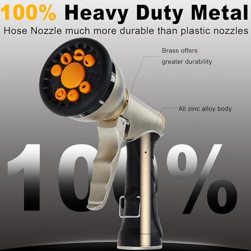 Garden Hose Nozzles Heavy Duty 9 Adjustable Patterns Hose Sprayer Nozzle