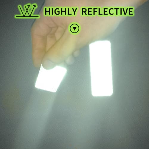 PHIXBEAR 20 Pcs Super Reflection Reflective Stickers, Safety Reflective Tape for Car Bike Mailbox Helmet, White Reflective Tape Outdoor Waterproof 3.15" X 1.18" - color: Diamond White