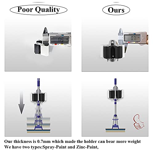 3-H Broom Holder Wall Mount 30 Pack, Stainless Steel Mop Hanger with Screws - color: Matte Black, size: 30