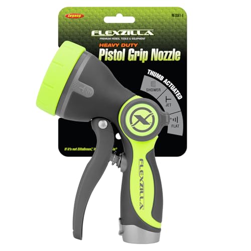 Flexzilla Garden Hose Nozzle - Heavy Duty Pistol Grip, NFZG61, ZillaGreen™ (Pack of 3) - size: 5.5 inches x 2.75 inches x 8.5 inches (Pack of 3)