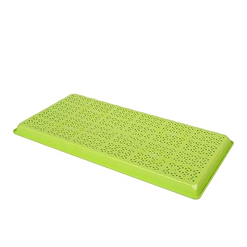 SUNPACK 10" x 20" Heavy Duty Mesh Plastic Seed Starting Tray, Lime Green, 1" - Ensures Water Drainage and Aeration, Perfect for Greenhouses or Indoor Gardening - color: Lime Green
