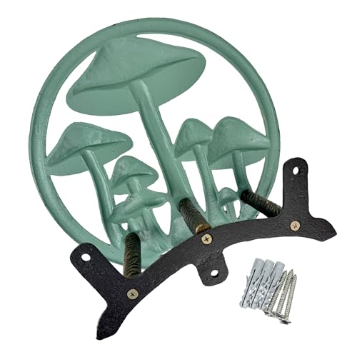 Zeckos Garden Hose Holder Mushroom 12 Inch Cast Iron Verdigris Bronze - color: Mushroom - Bronze