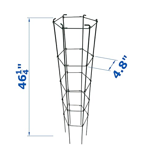 46 Inch Height 3PCS PVC Green Hexagon Folding Tomato Cage,Climbing Plant Support Tower Vegetable Stake Trellis - size: 46in Hex-PVC Green-3Pack