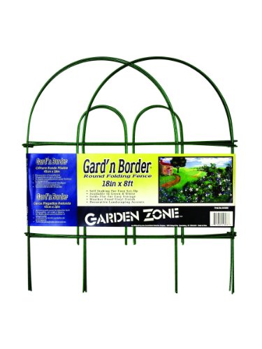 Origin Point 41808 Gard'n Border Round Folding Fence, Green, 18-Inch x 8-Feet - size: 18 inches