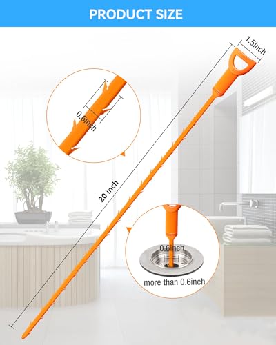 20 Inch 6 Pack Drain Clog Remover - Flexible Drain Snake - style: 20 IN