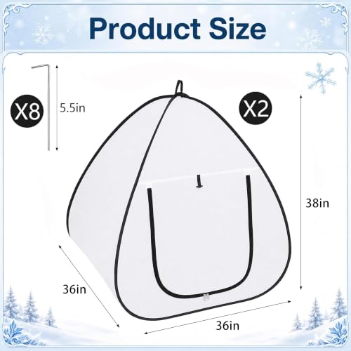 2 Pcs Pop Up Shrub Freeze Protection, Winter Plant Frost Cover Tents - color: 36''x36''x38''