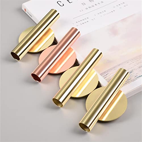 Gold Wall Decor, Plant Wall Vase Metal Tube Decoration Holder Used to Display Dried Flowers, Fake Flowers, Also Suitable for Gravestone Memorial Decoration (1 Pcs Round Gold) - color: 1 Pcs Round Gold