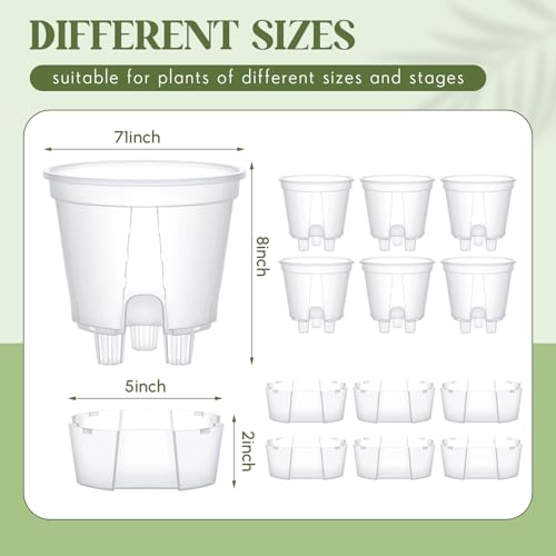 Wonderjune Self Watering Planter, 7.09'', Clear, 6 Pcs - color: Clear, size: 7.09''