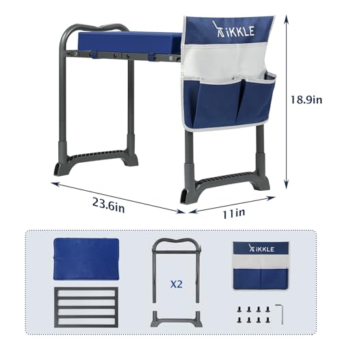 ikkle Heavy Duty Garden Kneeler and Seat, 838LB+ Capacity