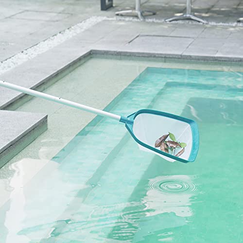 POOLWHALE Upgrades Swimming Pool Leaf Net Skimmer Rake with Adjustable Aluminum Pole and Nylon Medium Fine Mesh for Cleaning Swimming Pools, Hot Tubs, Spas and Fountains (Pack of 2) - size: Pool Skimmer with Pole (Pack of 2)