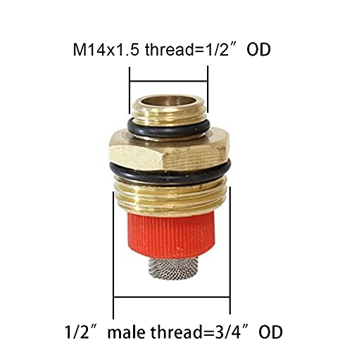 Joywayus Brass Misting Spray Nozzle 1/2" NPT Male 4-Holes Garden Sprinklers Irrigation Connector Water Sprinklers Mister Heads Fitting with Filter Mesh (Pack of 3) - size: 4 Holes-1/2"NPT