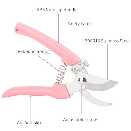 Garden Scissors 3Pcs Floral Shears with 3 Different Blades,Floral Scissors with Comfortable Grip Handle for Cutting Flowers Trimming Plants