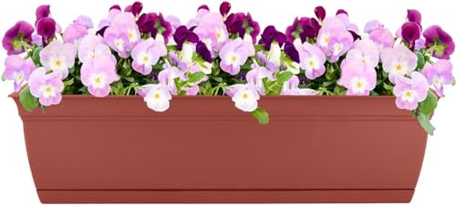 The HC Companies 30" Eclipse Plastic Window Box 7.76"x29.98"x6.57" in Clay Color - color: Clay, size: 30"
