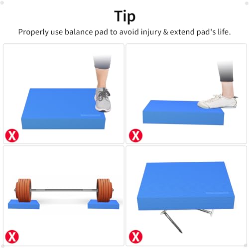 Balance Pad 15.8 * 13.2 * 2 inch,Large Balance Pad for Physical Therapy,Foam Balance Board for Rehabilitation Stability Workout Knee and Ankle Exercise Strength Training - color: Blue-L(15.8*13.2*2")