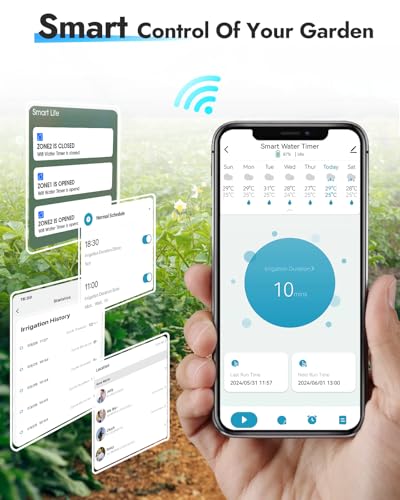 Insoma WiFi Sprinkler Timer, Water Timer for Garden, Smart Hose Timers with Hub Support 2.4GHz WiFi & Bluetooth, Rain Delay & Manual Watering, App/Voice Control Work with Alexa & Google Assistant - size: 1 Zone-WiFi