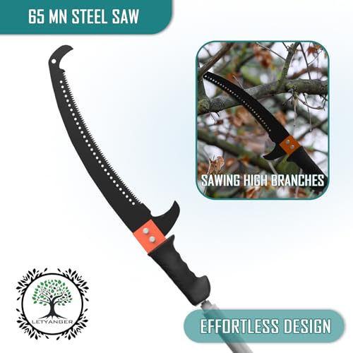 15ft Extendable Long Handle Tree Trimmers with Sharp Steel Blade
