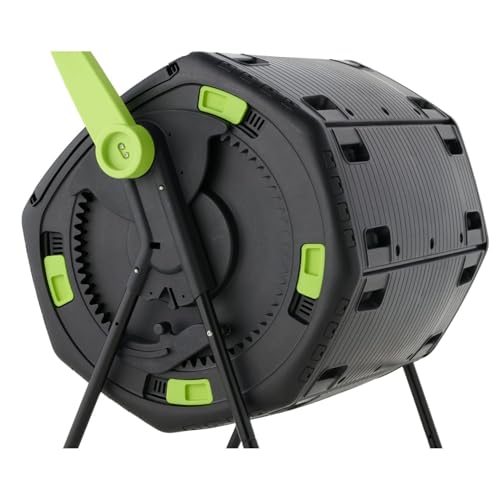 Maze 48 Gallon Compost Tumbler & Cart - Dual Compartment Geared Composter - -