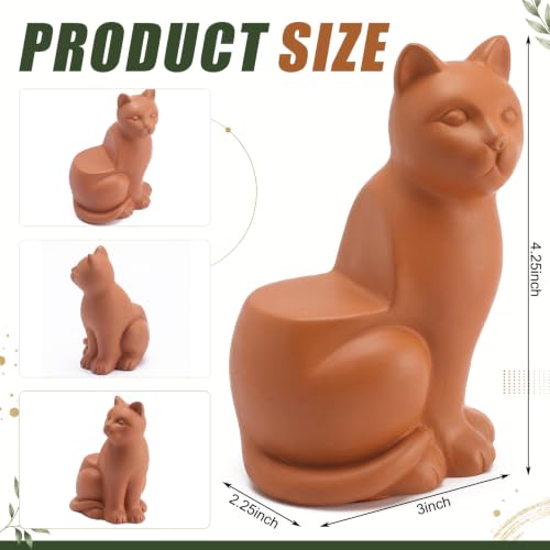 LemonRoad 12 Set Cat Pot Feet for Outdoor Planters, Terra Cotta Cement - size: Cat