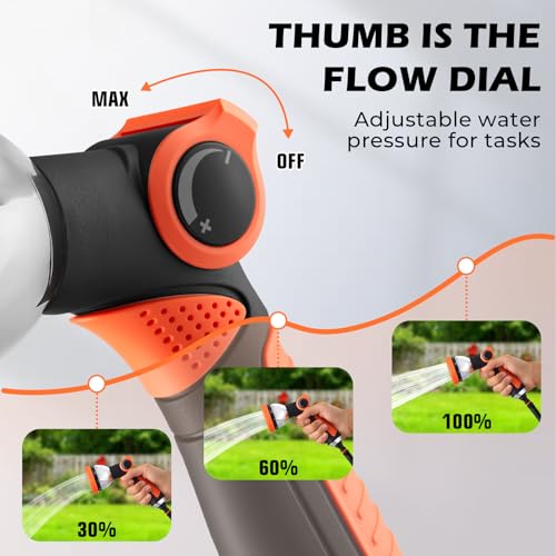Garden Hose Nozzle High Pressure Leak Proof Spray Water Hose Nozzle Sprayer - color: Orange