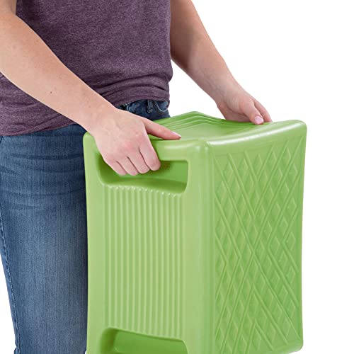 Simplay3 Handy Home 3-Level Heavy Duty Work/Garden Seat - 12" x 15" x 9" - Green, Made in USA - color: Green