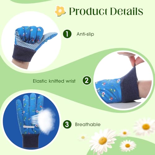 Cutecrop 9.5" Gardening Glove for Women, Floral PVC Grip - style: Vibrant
