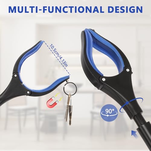 2-Pack Grabber Reacher Tool, 36" Foldable Trash Picker Upper - color: Blue, size: 36"