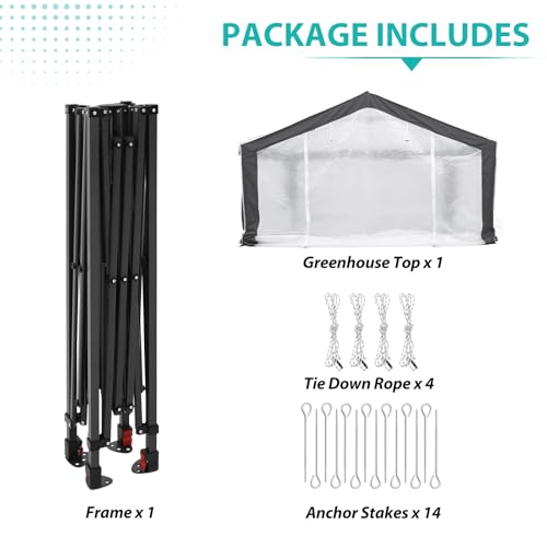 EAGLE PEAK 8x6 Walk in Pop Up Greenhouse, Gray/White - color: Gray/White, size: 8x6