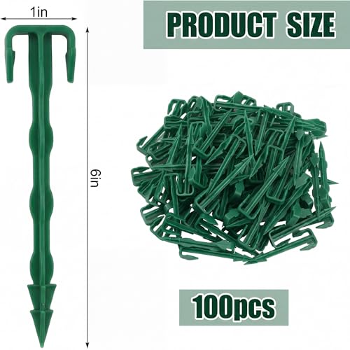 Nuanchu 100 Pcs 6 Inch Landscape Garden Stakes Bulk, Degradable Sod Spikes - size: 6 Inch