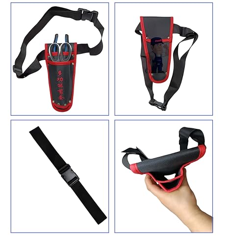 Canvas Tool Belt Pouch, Heavy Duty Sheath for Garden Pruners Pliers