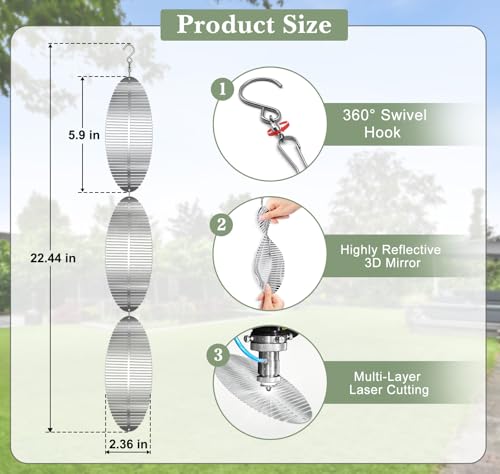 CHONOVO 12 Discs 4 Pcs Bird Deterrents for Outside, Bird Repellent Devices - size: 12 Discs 4 Pcs