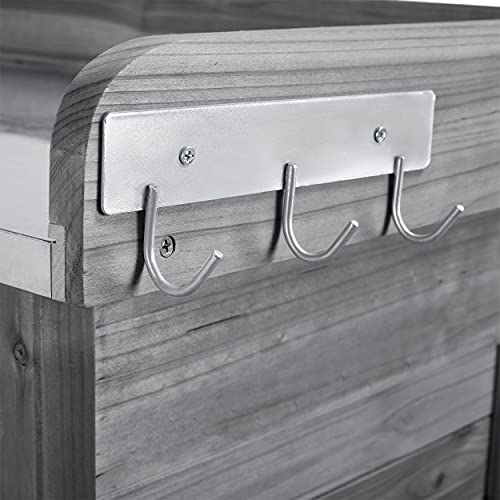 Topeakmart Outdoor Potting Bench with Storage Potting Table,Gray - color: Gray