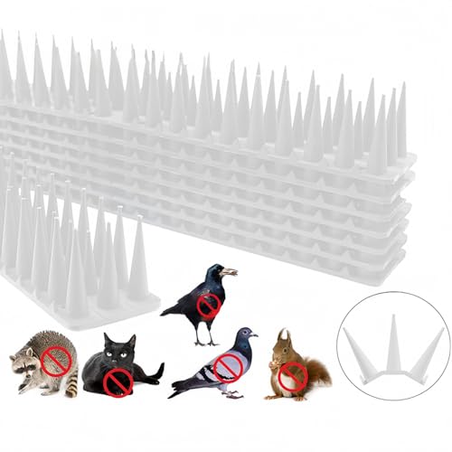 Bird Nail, 12 Piece Set of Outdoor Bird Deterrent, Keep Away from Squirrels, Pigeons, Raccoons, Garden Terrace Fence to Prevent Invasion and Stabbing (White) - color: white