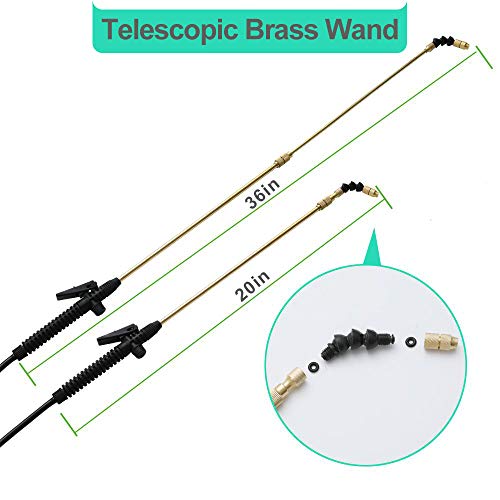 Itisll Portable Garden Pump Sprayer Brass Wand Shoulder Strap for Yard Lawn Weeds Plants 1.3Gal - color: White, size: 1.3 Gallons