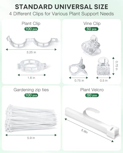 300Pcs Tomato Clips,Transparent Garden Plant Clips,Plastic Trellis Clips for Tomatoes,Cucumbers,Vines, Reusable Plant Support Clips, Gardening Supplies to Grow Upright - color: Transparency
