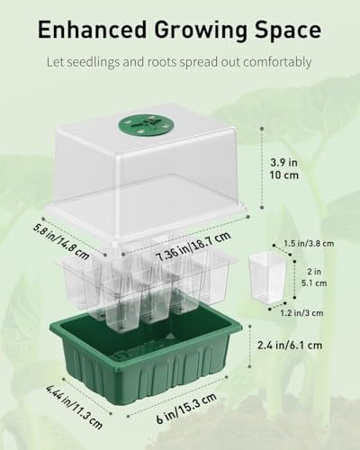 Pawfly 6 Pack Seed Starter Kit, 72 Cells, Seed Starter Trays