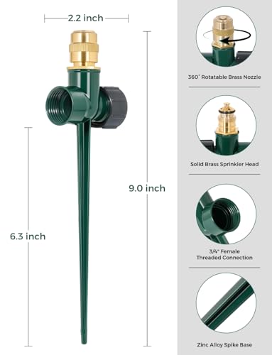 4 Pack Small Garden Sprinklers, Metal Sprinkler for Small Areas - color: Green 4pcs