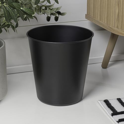 happimess Nolan 2 Gal Smooth Steel Wastebasket, Matte Black - color: Matte Black, size: Set of 1