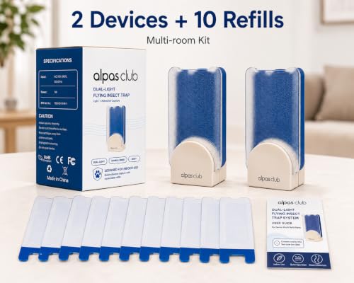 Plug-in Flying Insect Trap for Gnats & Fruit Flies, 2 Devices + 10 Refills - size: 2 Devices + 10 Refills