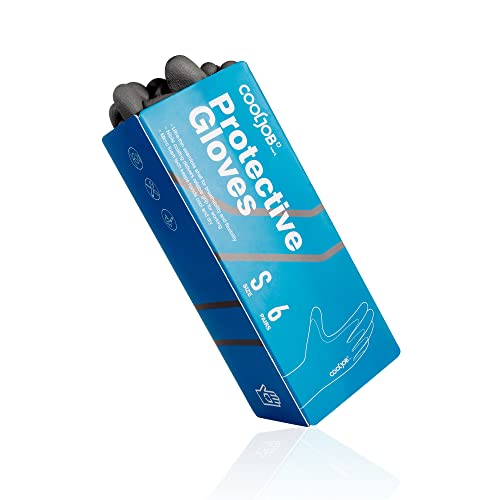 COOLJOB 6 Pairs Gardening Gloves for Men, Breathable Rubber Coated, Small - color: Black & Blue (Nitrile Touchscreen), size: Small (Pack of 6)