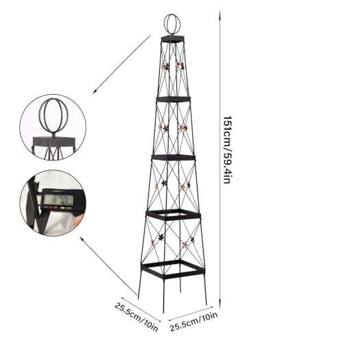 Wrought Iron Obelisk Trellis Sturdy Durable Easy Install Climbing Plants