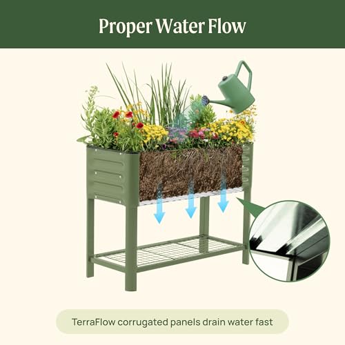 Vego garden Rolling Elevated Raised Garden Bed, 1.5' x 3.5' Outdoor Planters Boxes with Legs & Storage Rack for Patio, 500 Lbs Weight Capacity, Raised Beds for Gardening, Olive Green - color: Olive Green, size: 1.5' x 3.5'