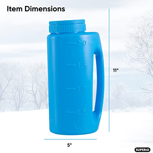 Superio Handheld Spreader for Lawn and Garden Seed, Fertilizer and Ice Melt Spreader 2 Liter, Adjustable Hole Size - color: Multi